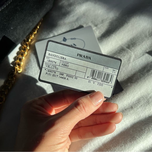 AUTHENTIC Prada Velluto Velvet with Chain Handbag - Picture 9 of 10